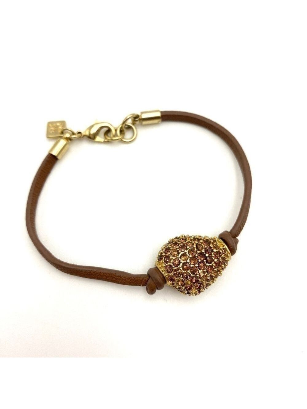 BANANA Republic Crystal Leather Strap Bracelet 7”